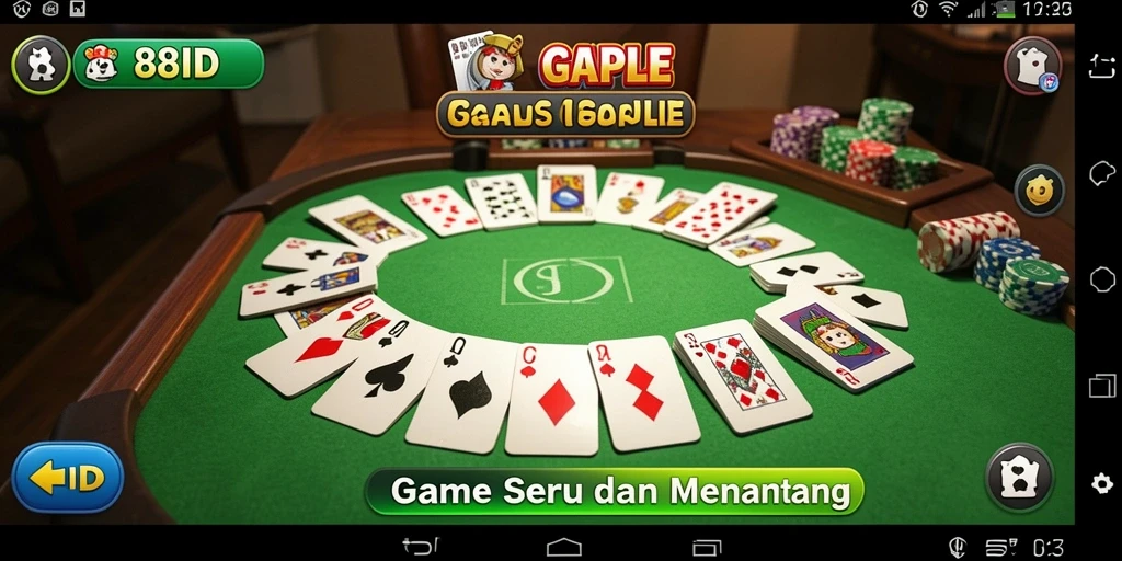 Tampilan gameplay seru dari 88ID yang menampilkan strategi Gaple.