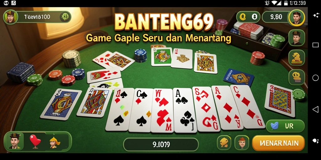 Screenshot BANTENG69 menampilkan gameplay seru permainan Gaple.