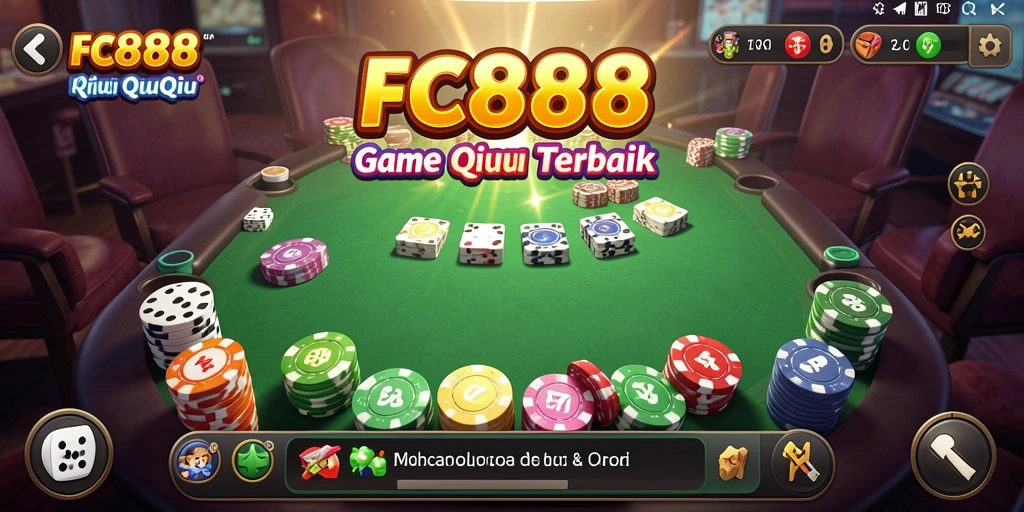 Screenshot FC888 menampilkan aksi seru dari permainan QiuQiu.