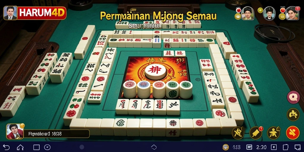 Tangkapan layar utama HARUM4D menampilkan gameplay menegangkan Mahjong yang penuh warna dan detail.