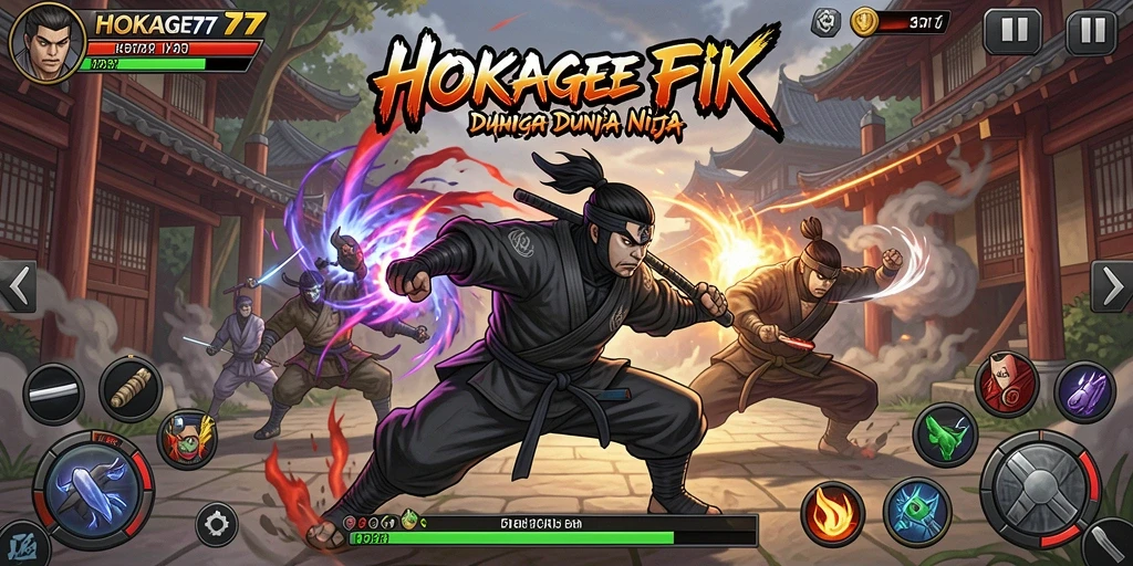 Gameplay HOKAGE77 yang menampilkan pertarungan seru dan karakter unik.