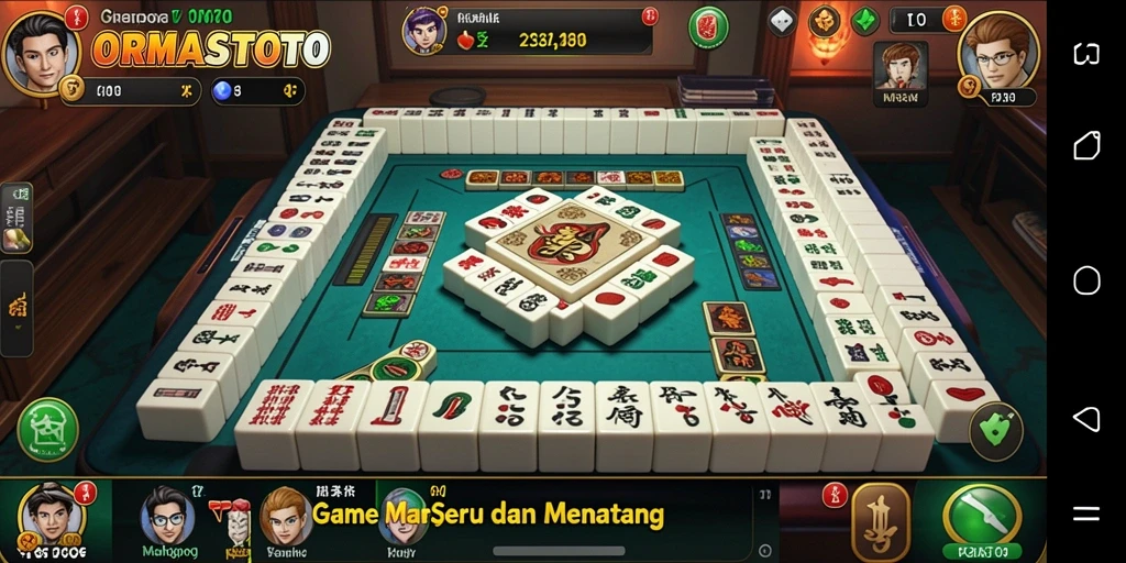 Screenshot gameplay ORMASSTOTO menampilkan momen seru saat bermain Mahjong.