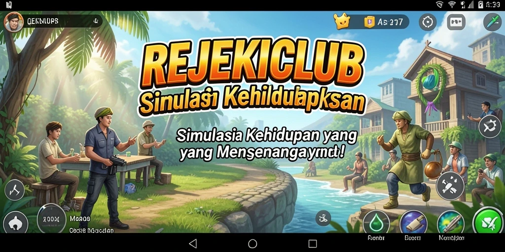Tampilan gameplay menarik dari REJEKICLUB dengan aktivitas simulasi.