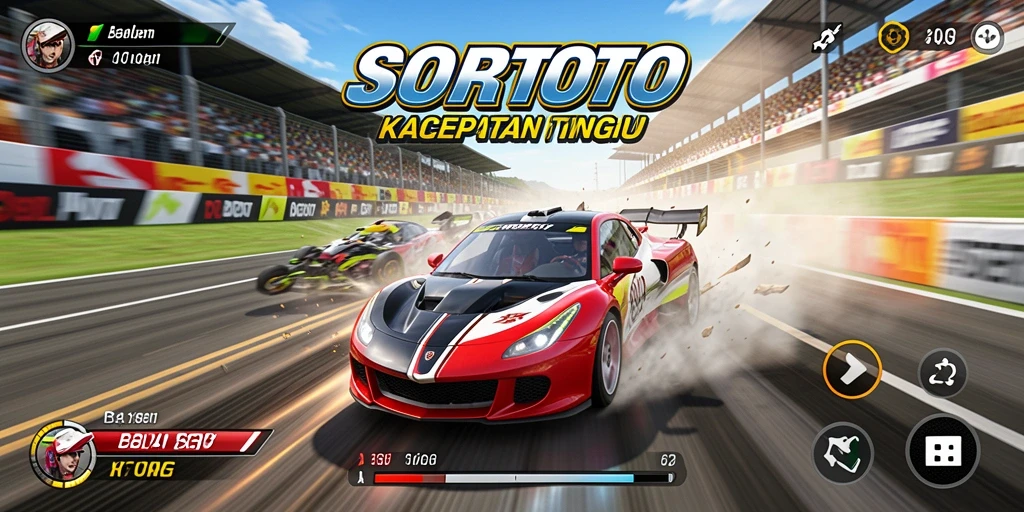 Gameplay Racing SORTOTO yang penuh aksi dan kecepatan.
