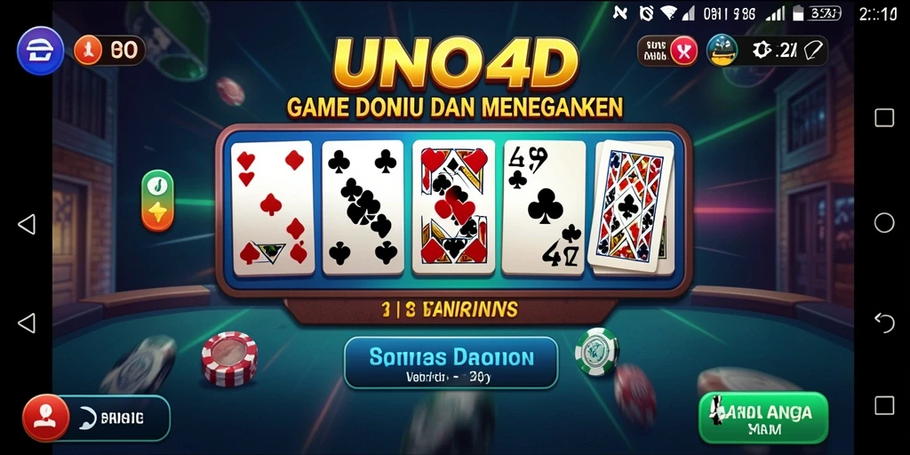 Gambaran gameplay seru dalam permainan Domino UNO4D.