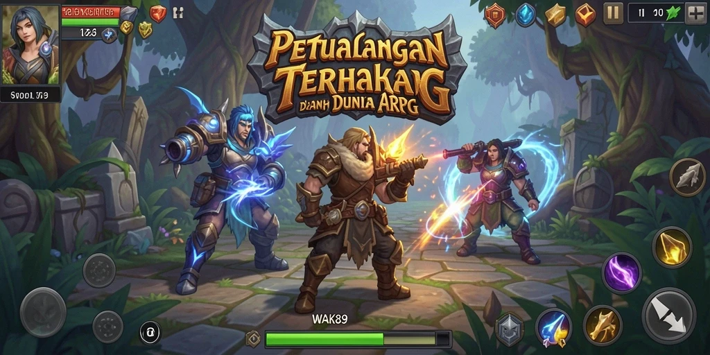 Gameplay WAK89 yang seru dalam pertarungan ARPG.