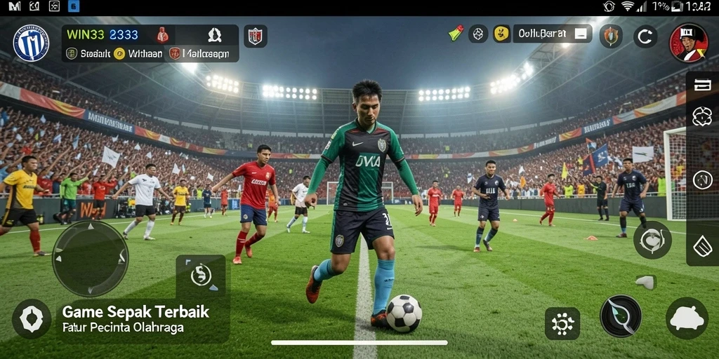 Tampilan menarik dari gameplay WIN33 saat pertandingan sepak bola.